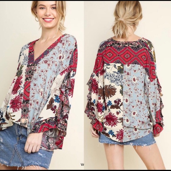 ♥️1 left ♥️ floral print top - Picture 2 of 4